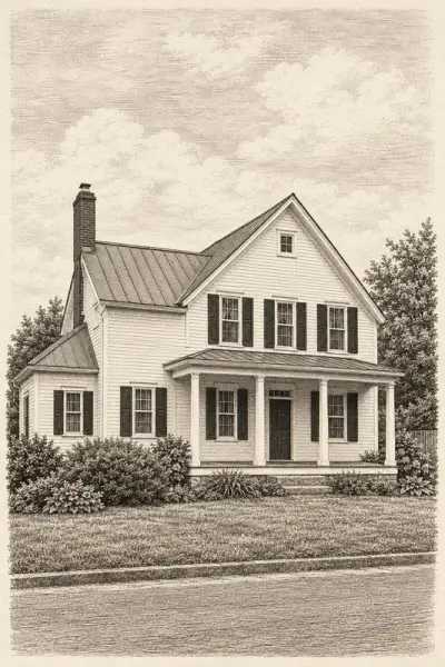 The Farmhouse painted as Copperplate Etching