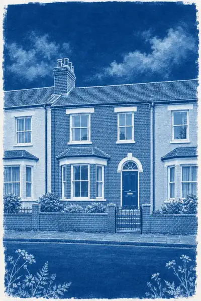 The Terrace painted as Cyanotype
