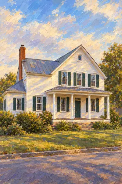 The Farmhouse painted as Plein Air Oil